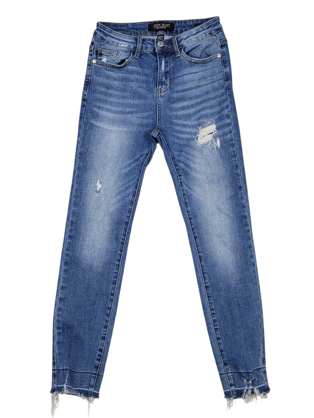 Judy Blue Skinny Fit Distressed Raw Hem Stretch Jeans Size 5/27 Streetwear Edgy